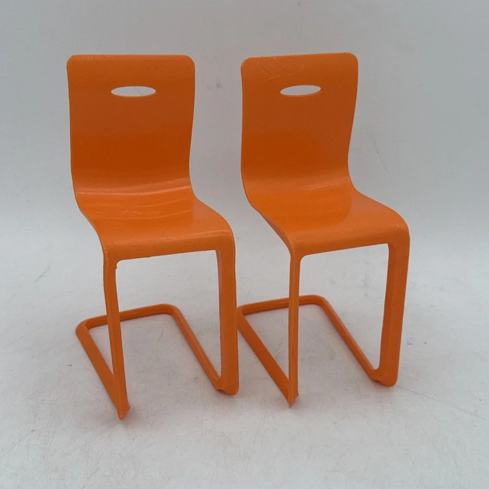 Barbie Doll House Playset 3-Story Townhouse DLY32 Replacement 2 Orange Chairs